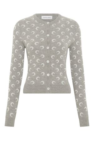 Cardigan aderente in maglia jacquard MARINE SERRE | WTK011ACKNI0530GR60